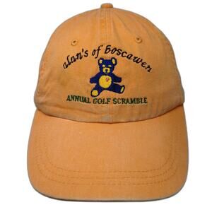 Adams Baseball Cap Orange One Size Alans of Boscawen Golf Scramble Bear NH Hat